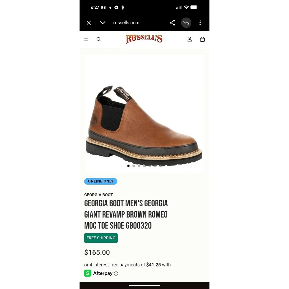 Georgia Boot Mens Georgia Giant Revamp Brown Romeo Moc Toe Shoe Size 13